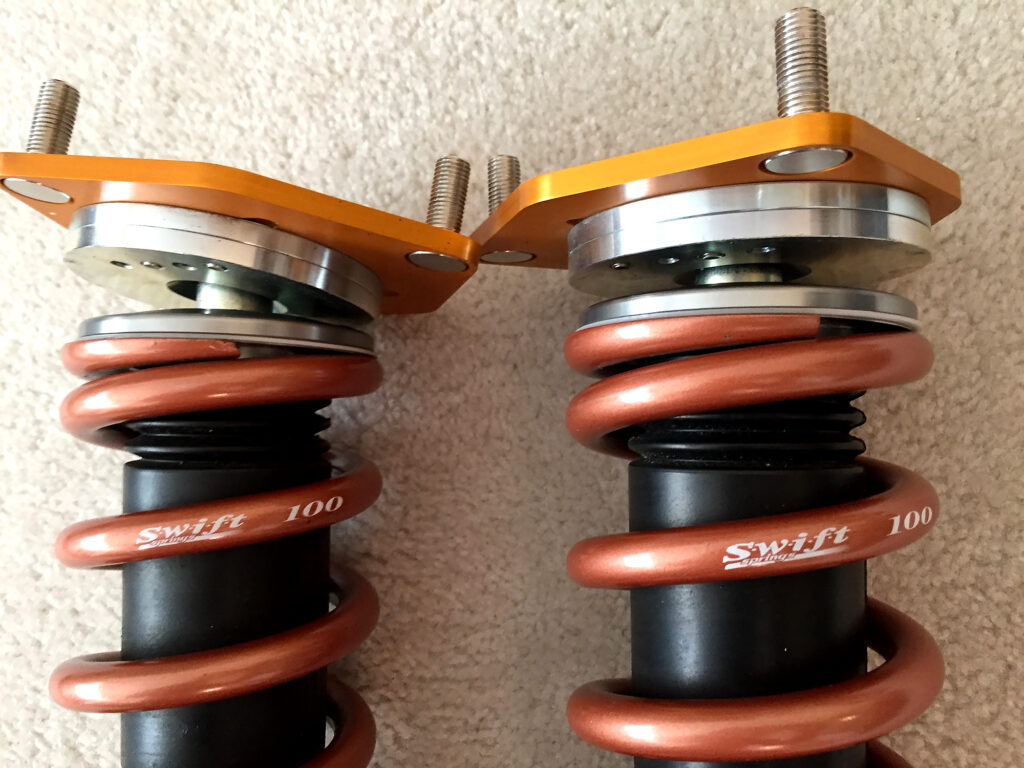 Swift Springs installed on a pair of coilovers