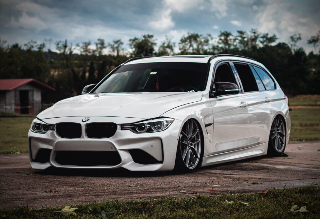 BMW F81 M3 lowered on air suspension