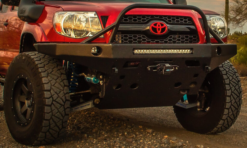 Front bash plate installed on a Toyota Tacoma