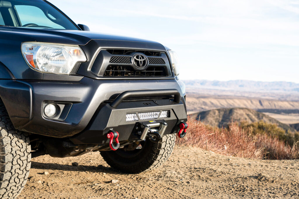 Front-mounted winch on a 2nd gen Tacoma