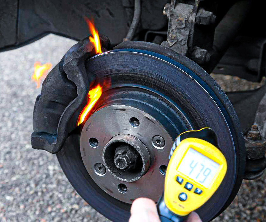 Overheating brake pads