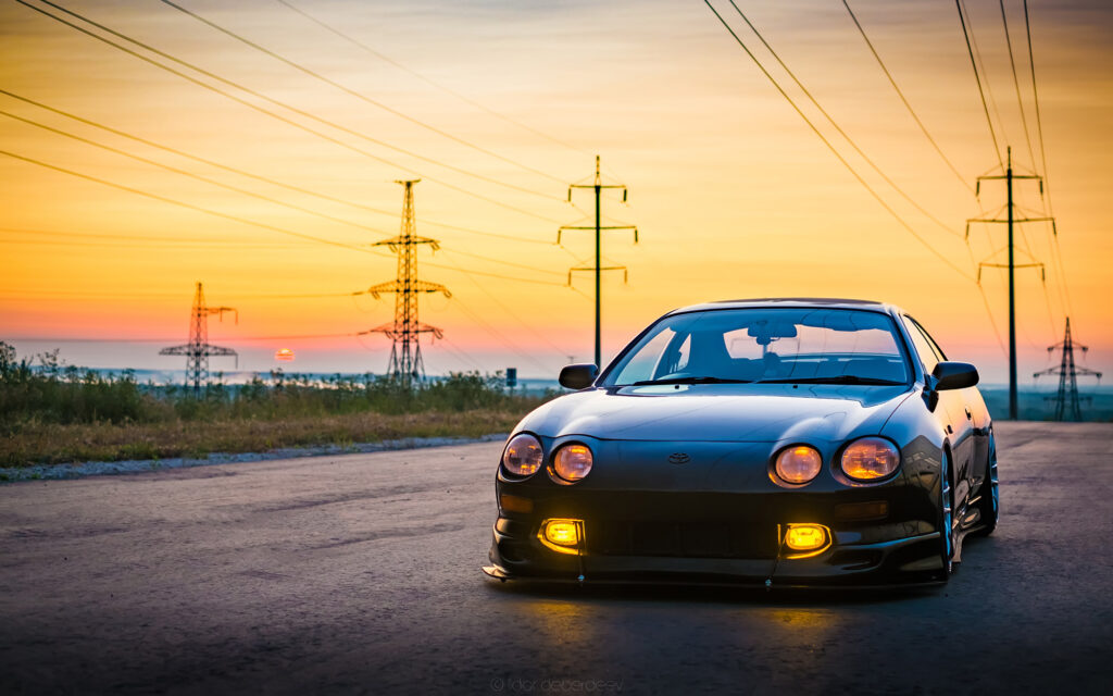 Stance car sunset